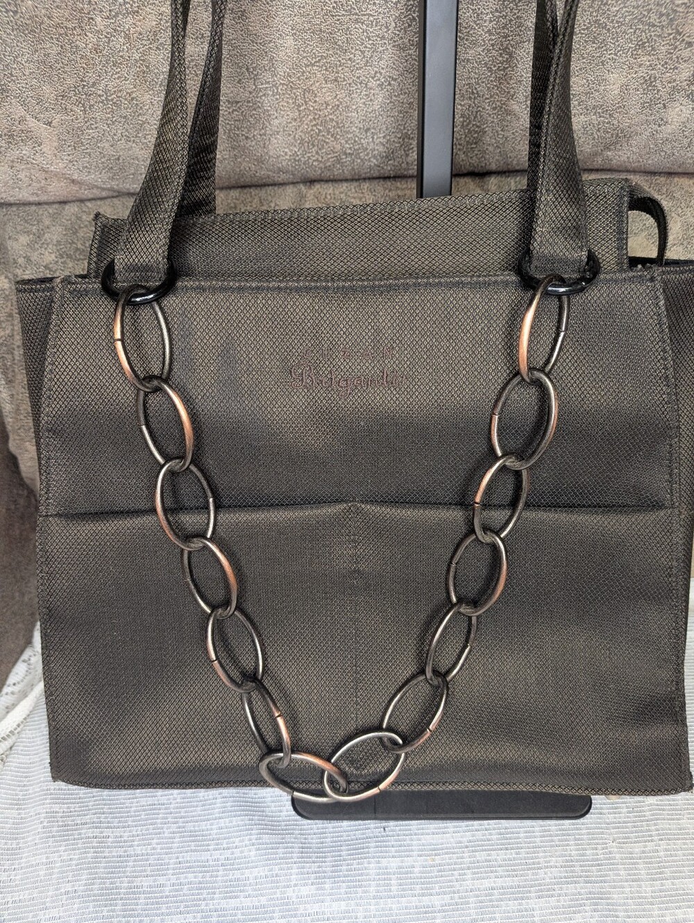 ✨RARE Vintage Suzan Briganti Copper Chain Tote Bag